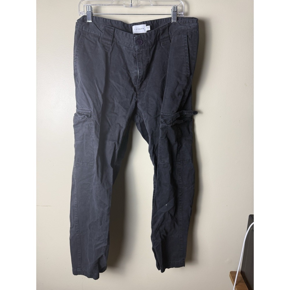 TOPMAN Cargo Pants Mens 34x32 Dark Blue Casual Tactical Comfort